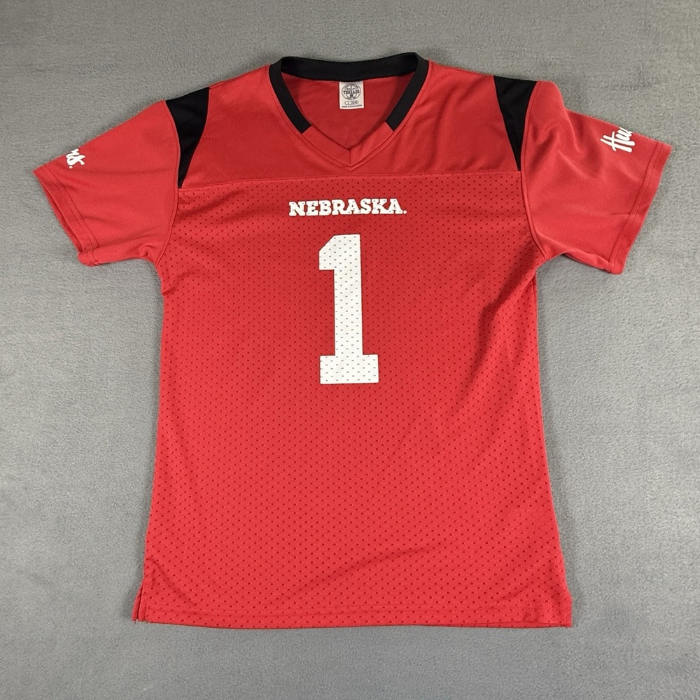 Nebraska Huskers Jersey Rivalry Threads Youth Size Large 12-14 Red Black